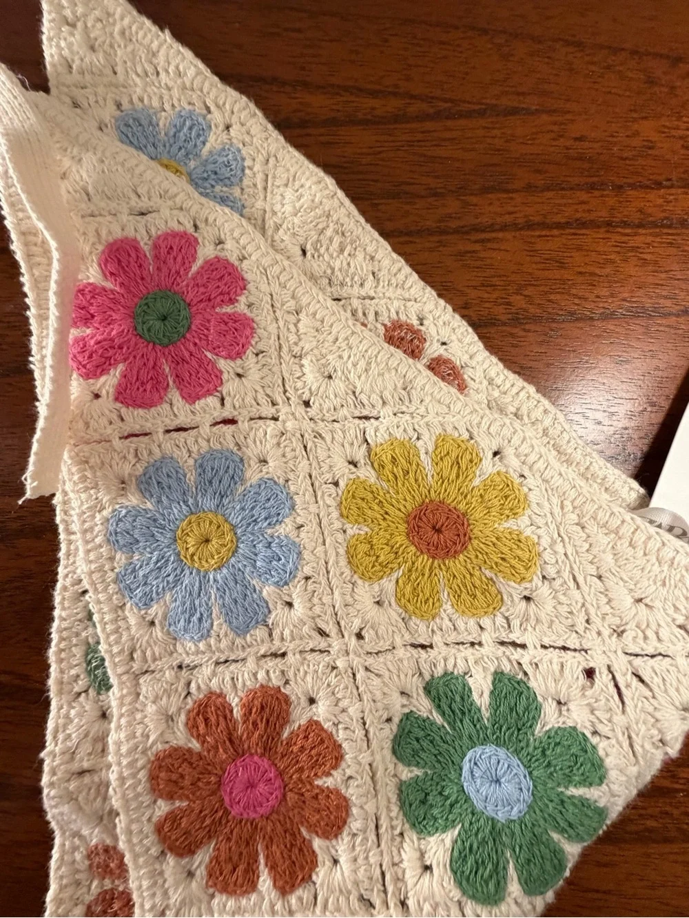 Zara Kids Crochet Flower Bandana NWT